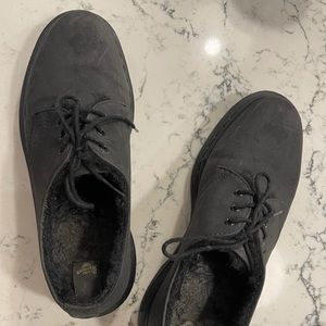 Dr. Martens Fur-Lined 1461 in Black Cascade Split